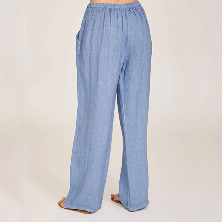 Olivenorma  Plain Color Casual Women's Cotton Linen Wide Leg Pants with Pockets - image 1