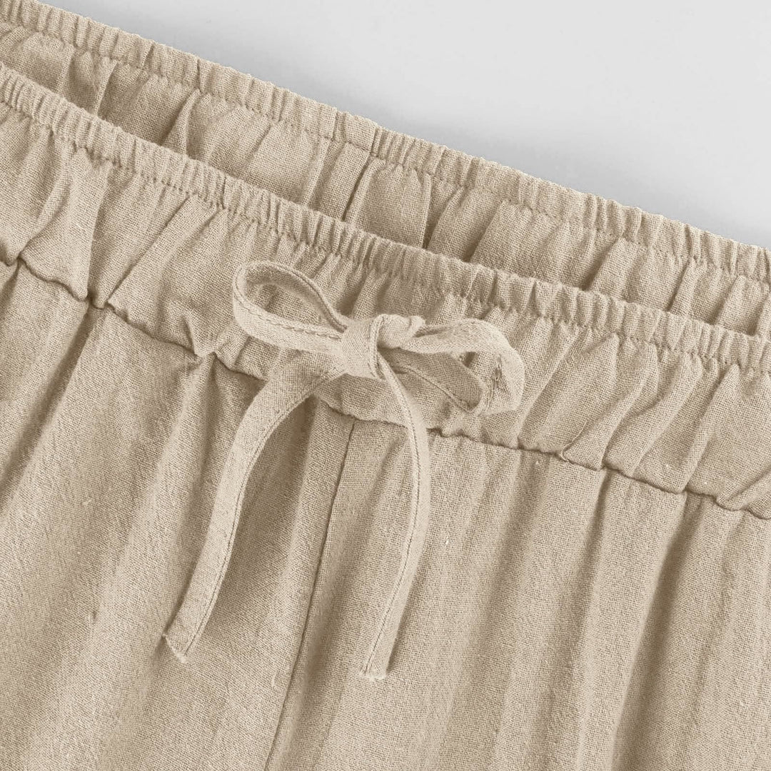 Olivenorma  Plain Color Casual Women's Cotton Linen Wide Leg Pants with Pockets - image 31