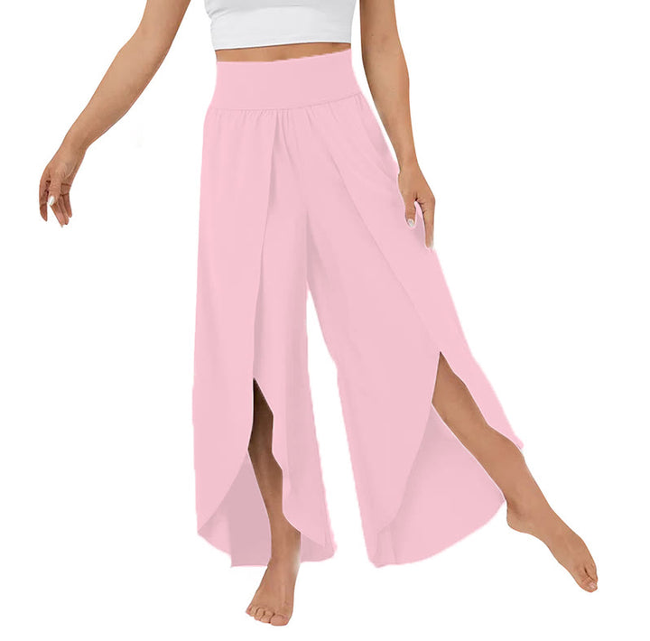 Olivenorma Women's Loose Fit Slit Stretch Flare Leg Elastic Waist Comfortable Flexible Stylish Yoga Pants - Pink - 3XL - image 26