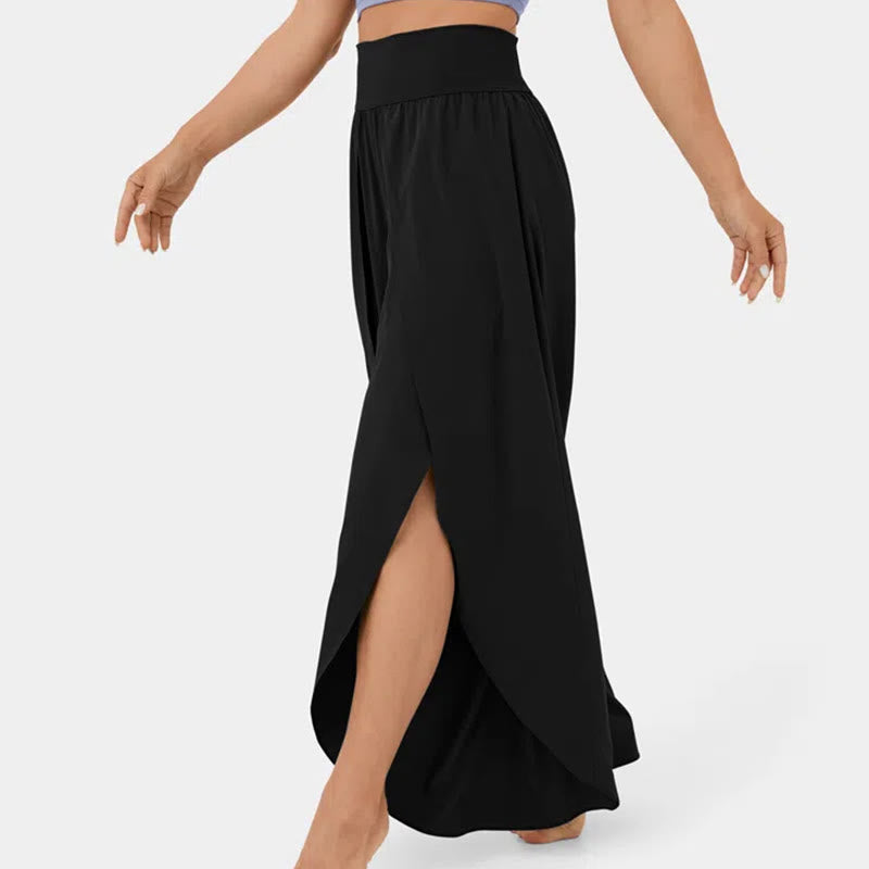 Olivenorma Women's Loose Fit Slit Stretch Flare Leg Elastic Waist Comfortable Flexible Stylish Yoga Pants - image 11