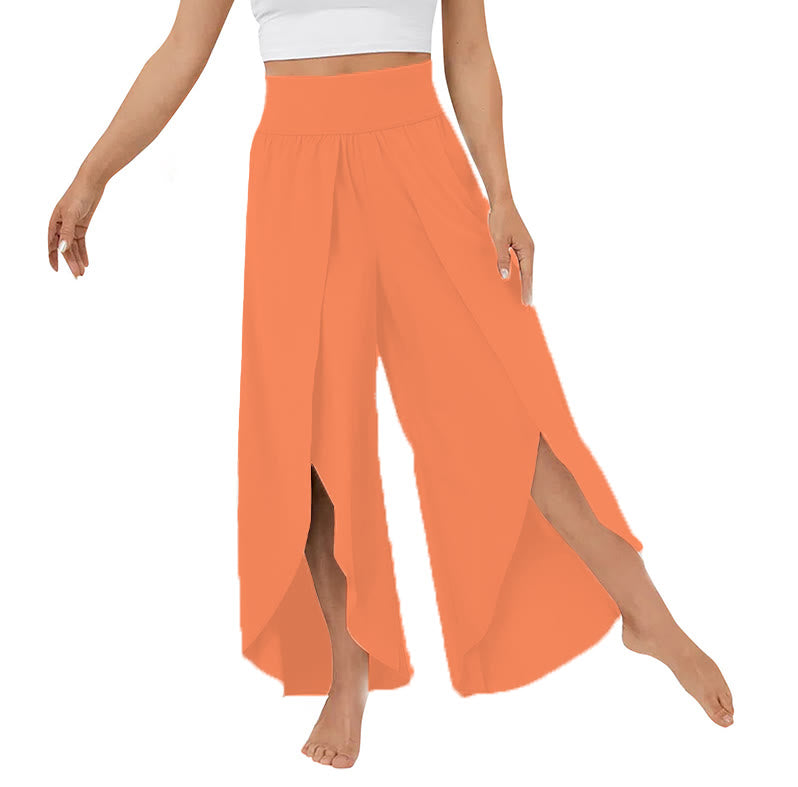 Olivenorma Women's Loose Fit Slit Stretch Flare Leg Elastic Waist Comfortable Flexible Stylish Yoga Pants - Orange - 3XL - image 29