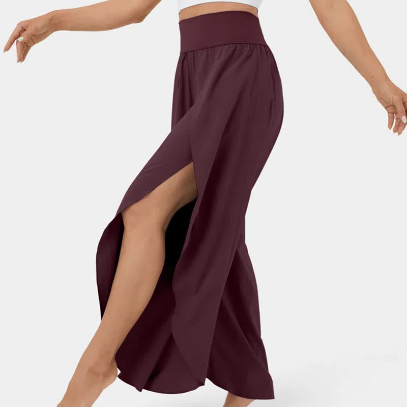 Olivenorma Women's Loose Fit Slit Stretch Flare Leg Elastic Waist Comfortable Flexible Stylish Yoga Pants - image 18