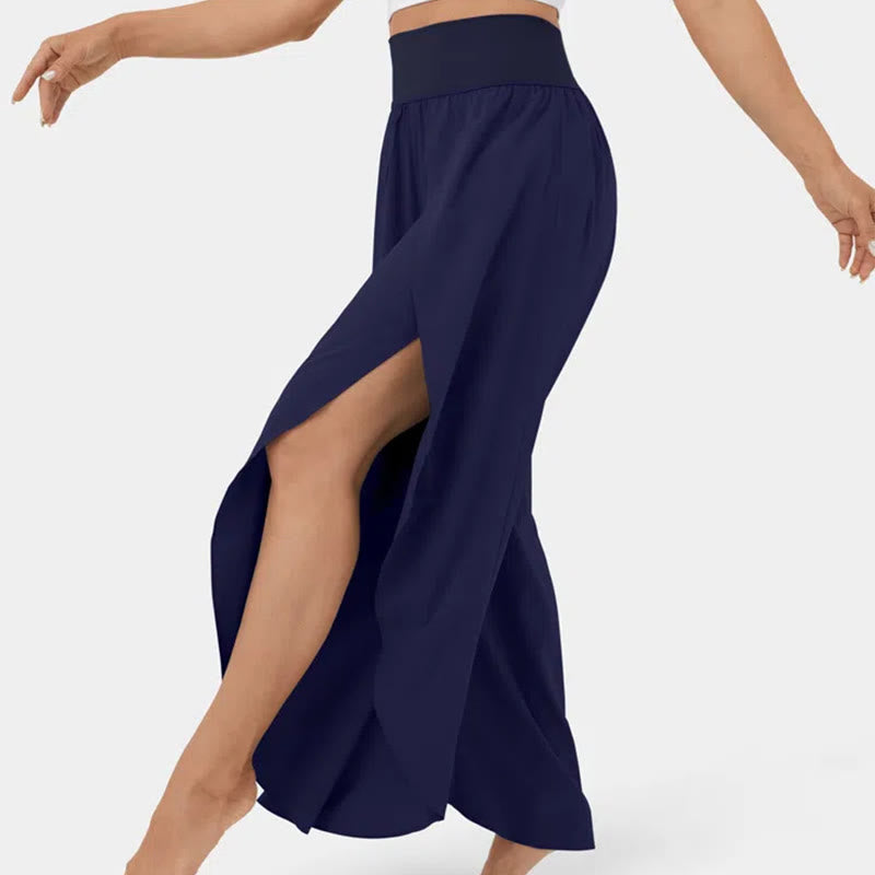 Olivenorma Women's Loose Fit Slit Stretch Flare Leg Elastic Waist Comfortable Flexible Stylish Yoga Pants - image 21
