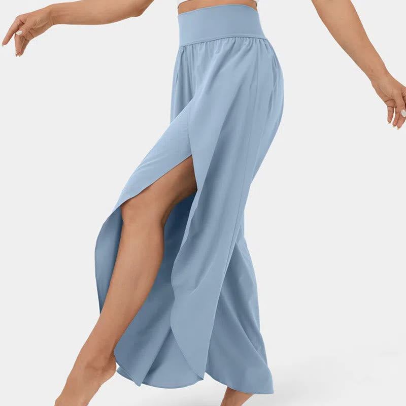 Olivenorma Women's Loose Fit Slit Stretch Flare Leg Elastic Waist Comfortable Flexible Stylish Yoga Pants - image 15