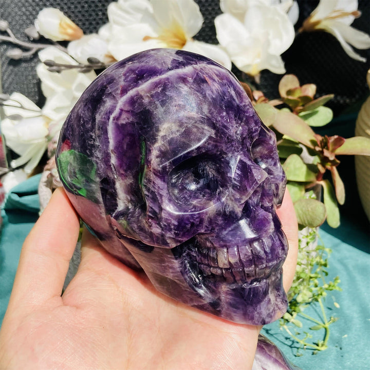 Olivenorma 10cm Natural Dream Amethyst Gemstone Decoration Crystal Skull - image 7