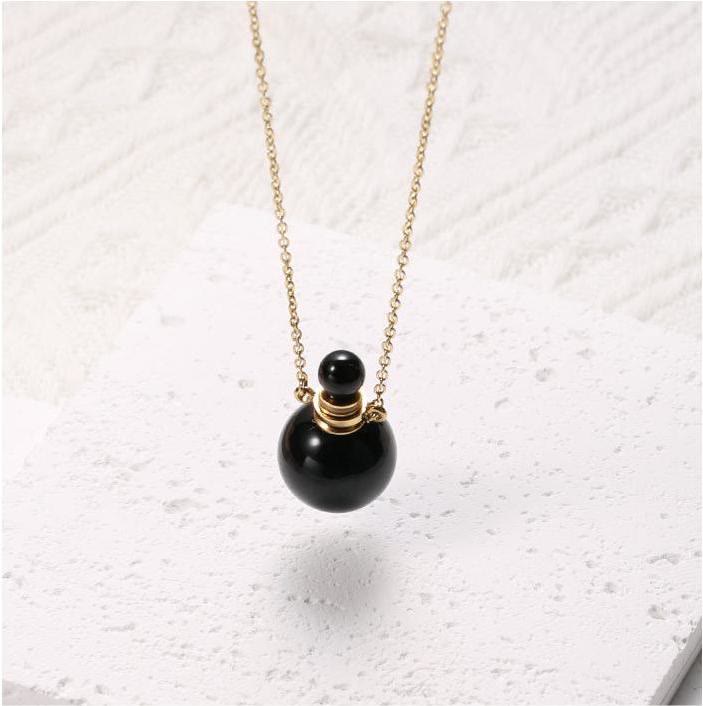 Olivenorma Round Stone Perfume Bottle Pendant Pendants Necklace - image 8