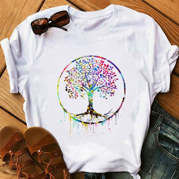 Olivenorma Lotus Yoga Meditation Tree of Life T-Shirt - Tree Of Life - 2XL - image 5