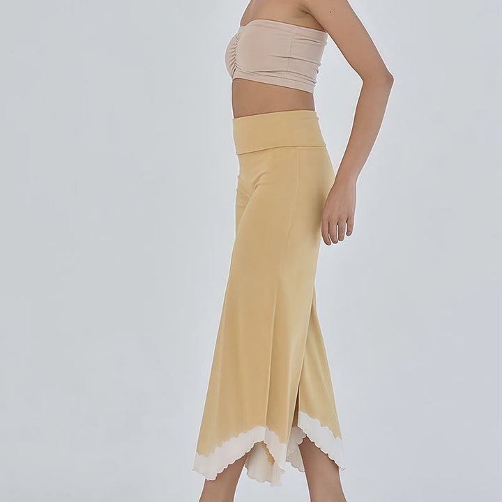 Olivenorma Tie-dye Colorblock Cotton Flare Cropped Elastic Waist Women's Yoga Pants - image 3