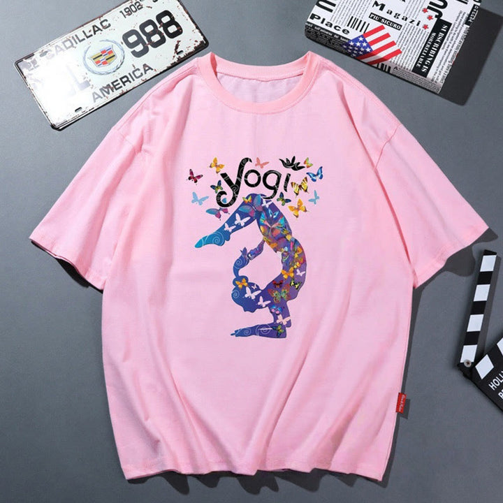 Olivenorma Pink Yoga Breathable Comfortable T-Shirt - Yoga Handstand - 2XL - image 0