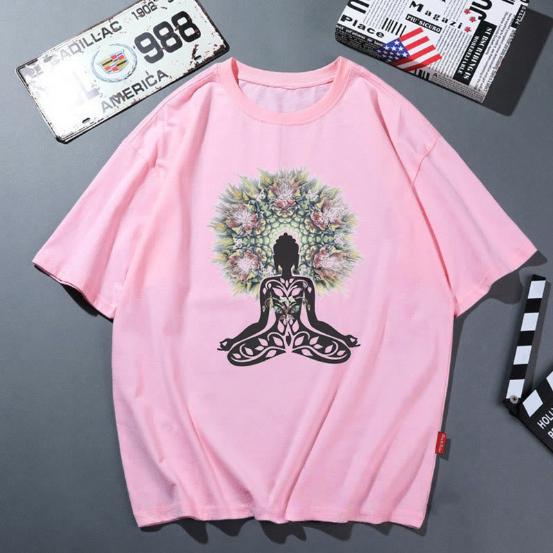 Olivenorma Pink Yoga Breathable Comfortable T-Shirt - Meditation 5 - 2XL - image 8