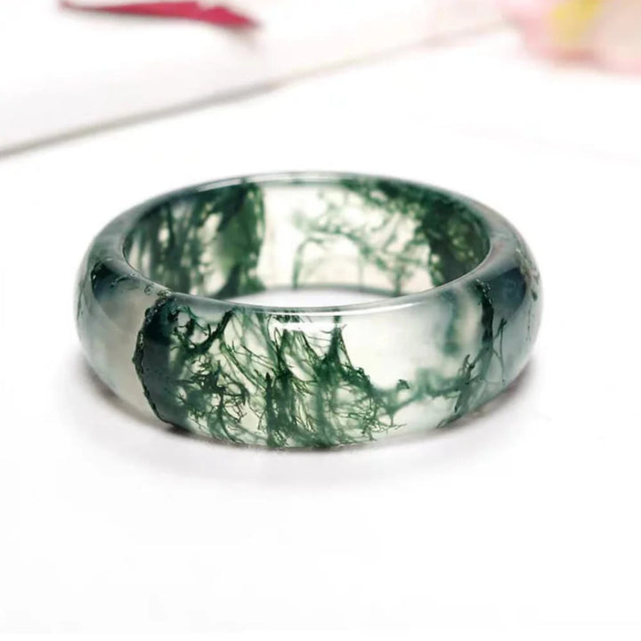 Olivenorma"Whispers of the Grove" Moss Agate Ring - image 6