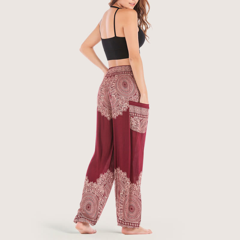 Olivenorma Boho Cuffed Rayon Yoga Lounge Elastic Waist Women's Harem Pants - image 15