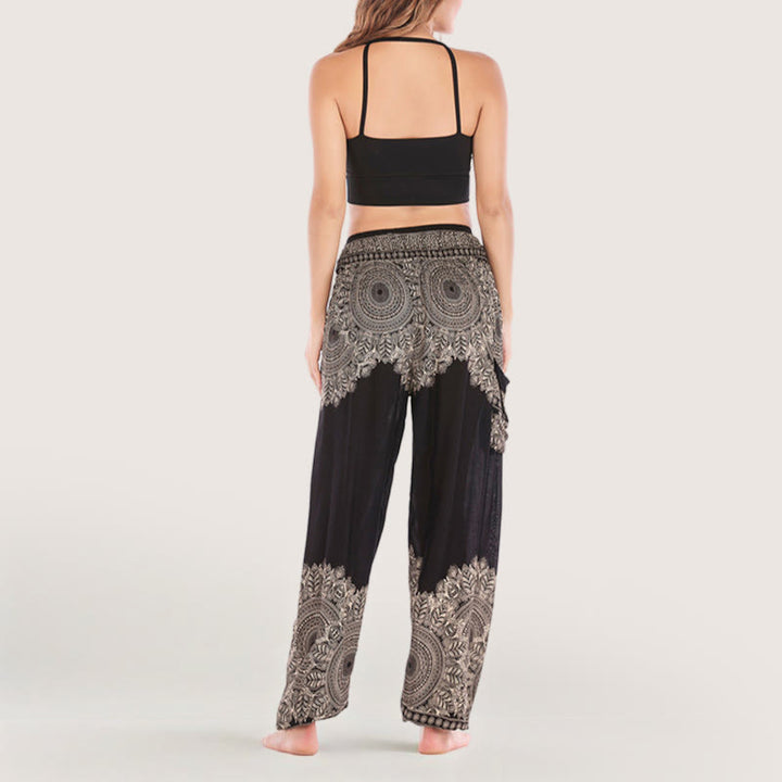 Olivenorma Boho Cuffed Rayon Yoga Lounge Elastic Waist Women's Harem Pants - image 7