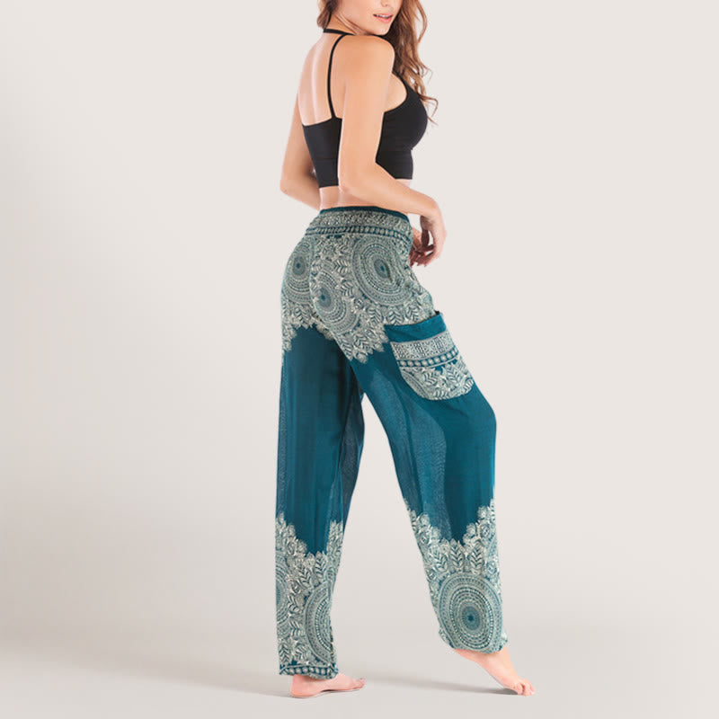 Olivenorma Boho Cuffed Rayon Yoga Lounge Elastic Waist Women's Harem Pants - image 19