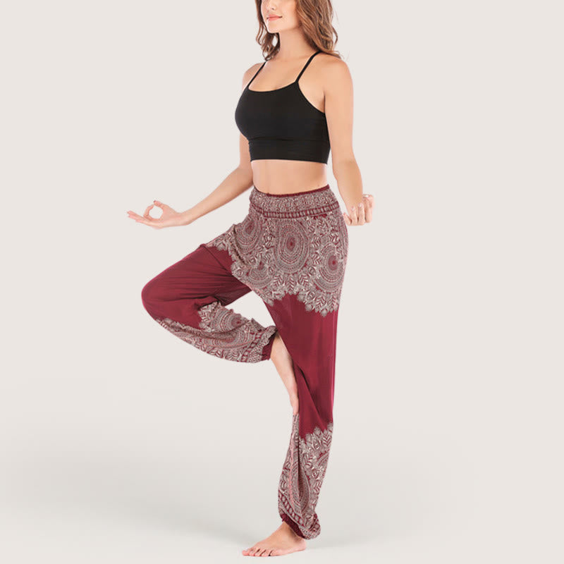 Olivenorma Boho Cuffed Rayon Yoga Lounge Elastic Waist Women's Harem Pants - image 10