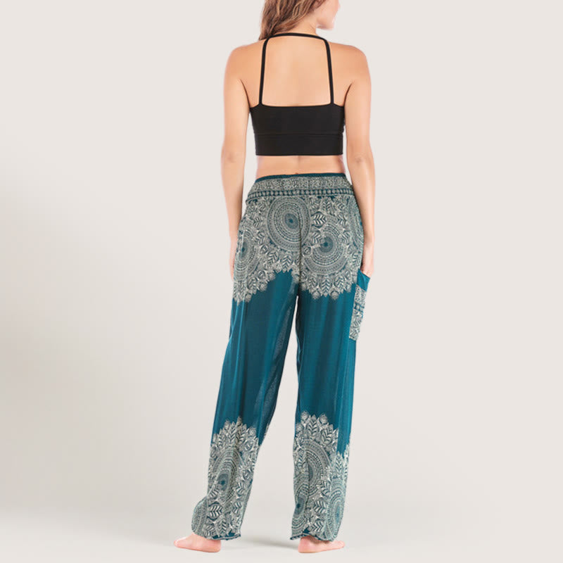 Olivenorma Boho Cuffed Rayon Yoga Lounge Elastic Waist Women's Harem Pants - image 23