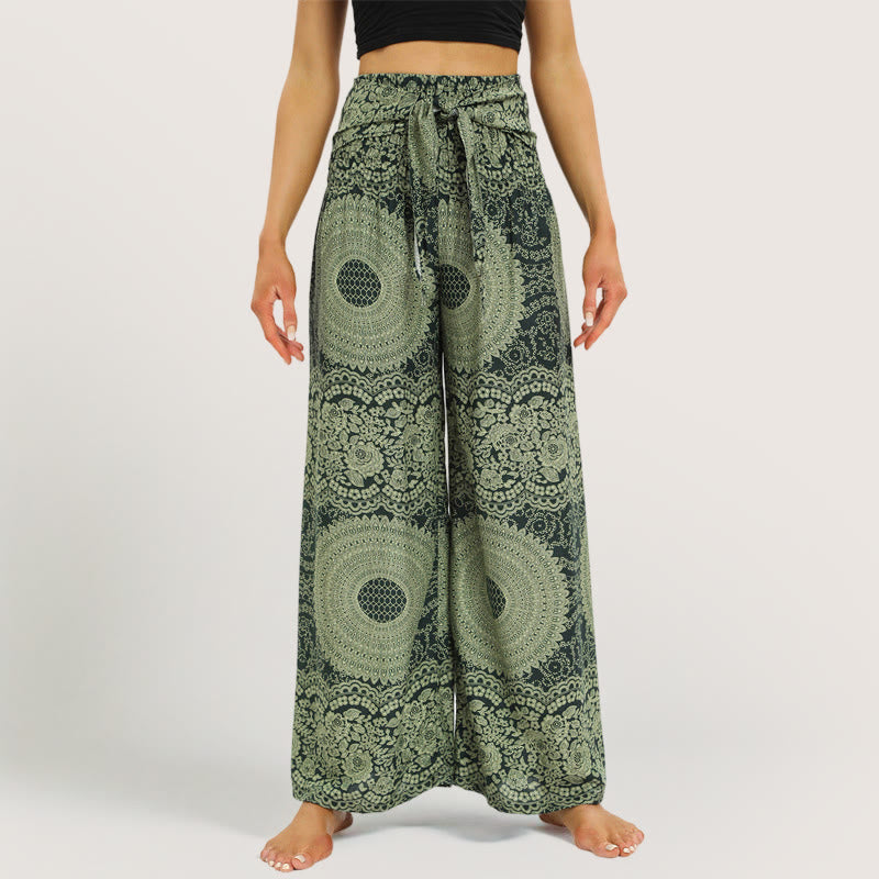Olivenorma  Mandala Pattern Rayon Boho Wide-Leg Women's Yoga Pants - image 1