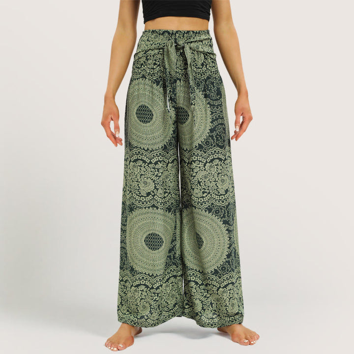 Olivenorma  Mandala Pattern Rayon Boho Wide-Leg Women's Yoga Pants - image 1