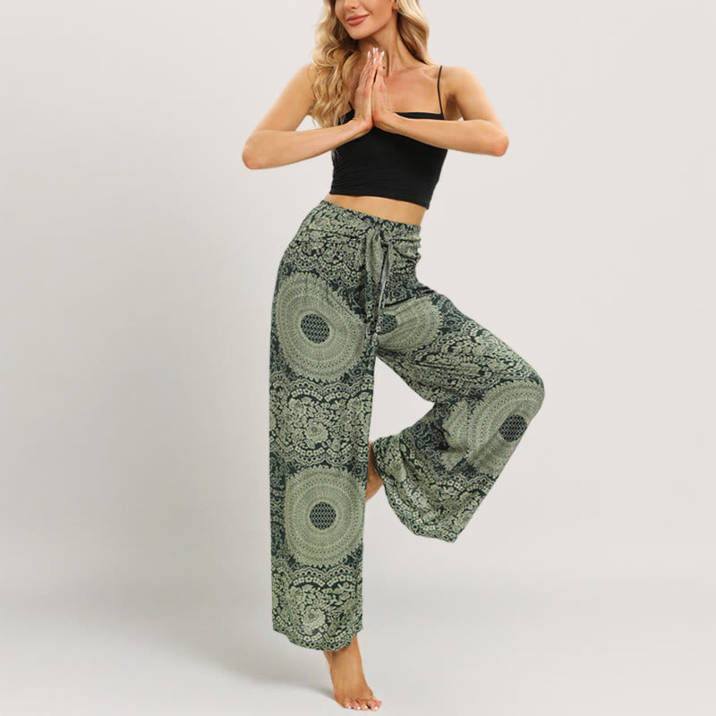 Olivenorma  Mandala Pattern Rayon Boho Wide-Leg Women's Yoga Pants - image 4