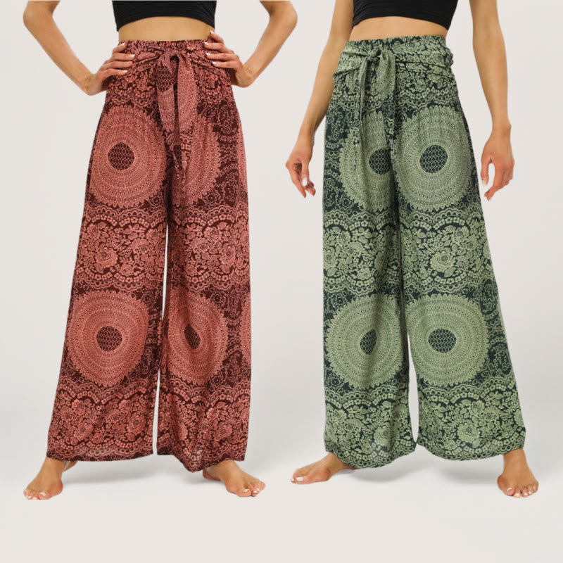 Olivenorma  Mandala Pattern Rayon Boho Wide-Leg Women's Yoga Pants - image 7