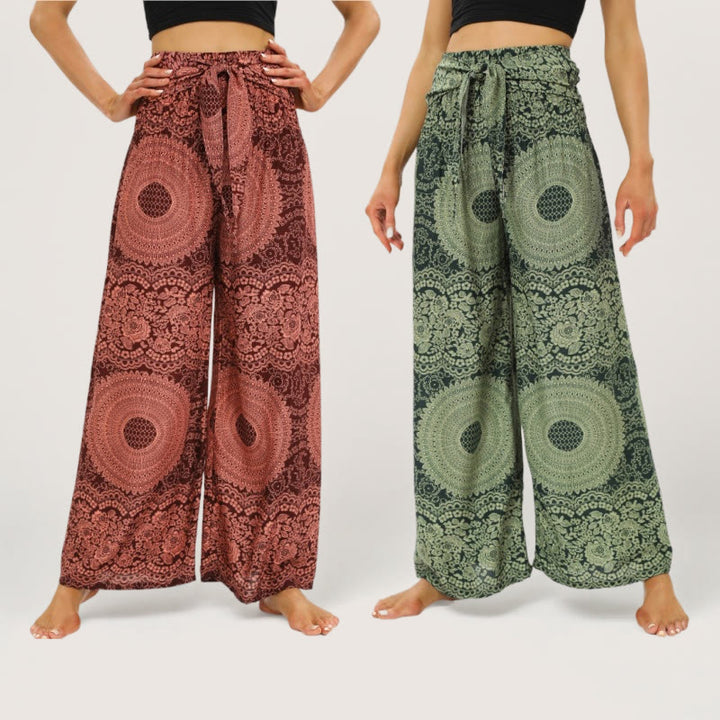 Olivenorma  Mandala Pattern Rayon Boho Wide-Leg Women's Yoga Pants - image 7