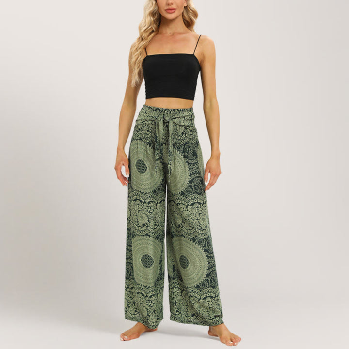 Olivenorma  Mandala Pattern Rayon Boho Wide-Leg Women's Yoga Pants - image 3