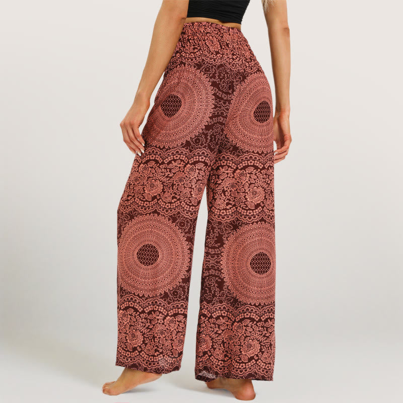 Olivenorma  Mandala Pattern Rayon Boho Wide-Leg Women's Yoga Pants - image 10