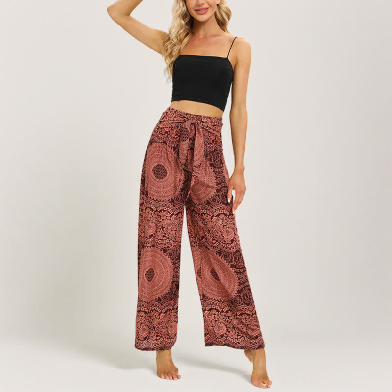 Olivenorma  Mandala Pattern Rayon Boho Wide-Leg Women's Yoga Pants - image 13