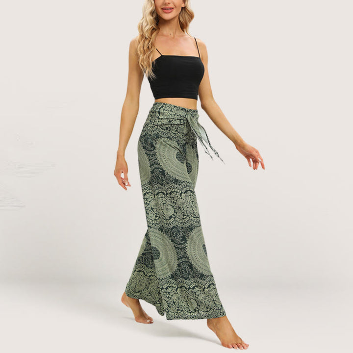 Olivenorma  Mandala Pattern Rayon Boho Wide-Leg Women's Yoga Pants - image 5