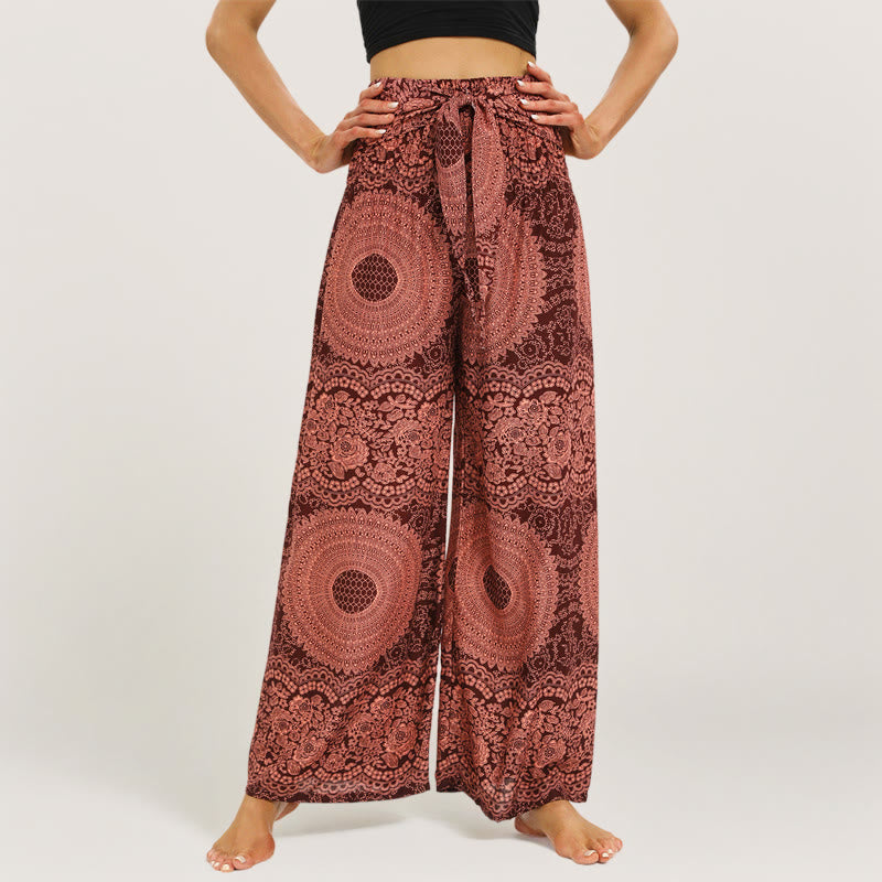 Olivenorma  Mandala Pattern Rayon Boho Wide-Leg Women's Yoga Pants - image 9