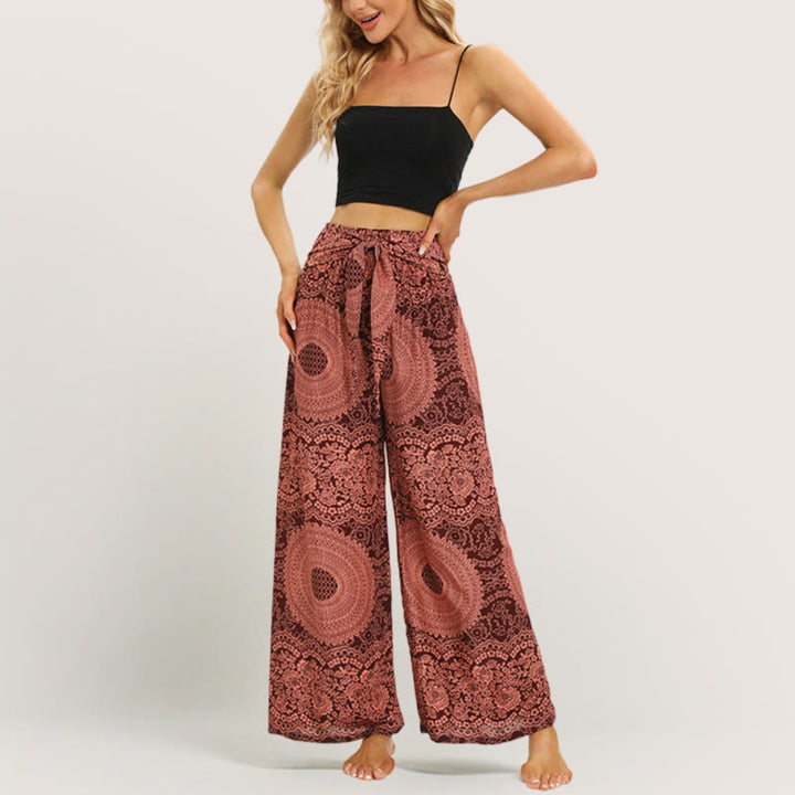 Olivenorma  Mandala Pattern Rayon Boho Wide-Leg Women's Yoga Pants - image 11