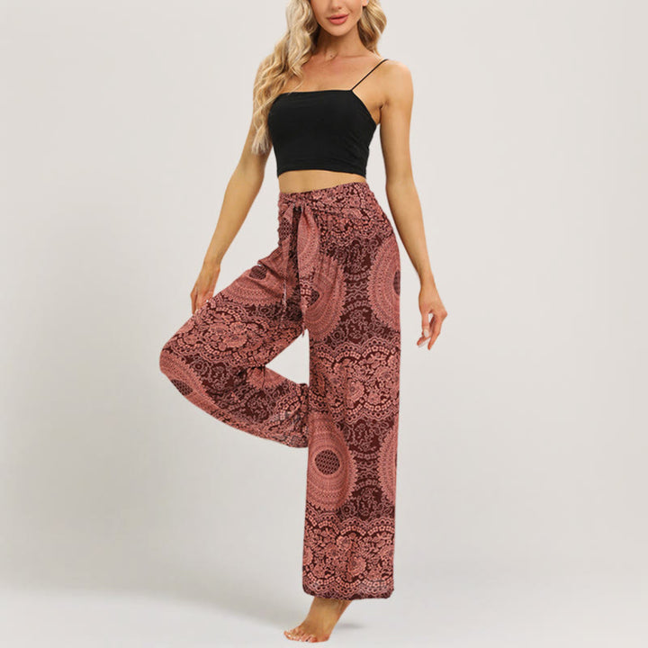Olivenorma  Mandala Pattern Rayon Boho Wide-Leg Women's Yoga Pants - image 12