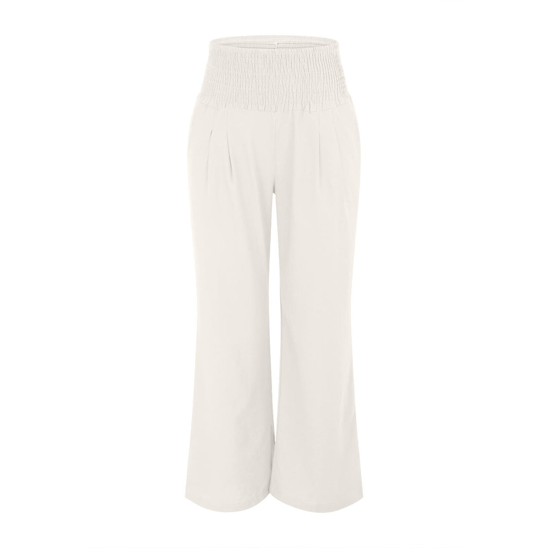 Olivenorma Plain Color Wide Leg High Waist Loose Fit Women's Lounge Pants with Pockets - image 9