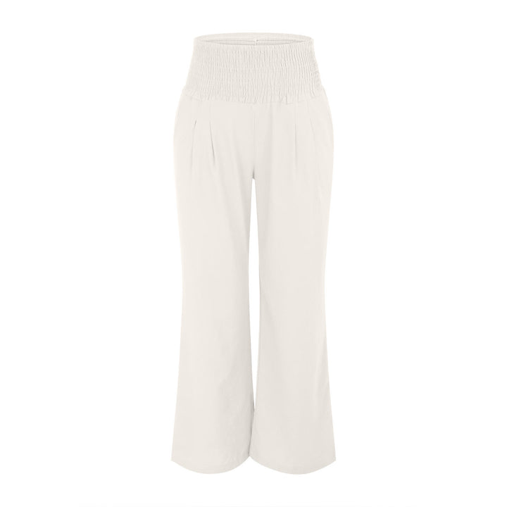 Olivenorma Plain Color Wide Leg High Waist Loose Fit Women's Lounge Pants with Pockets - image 9