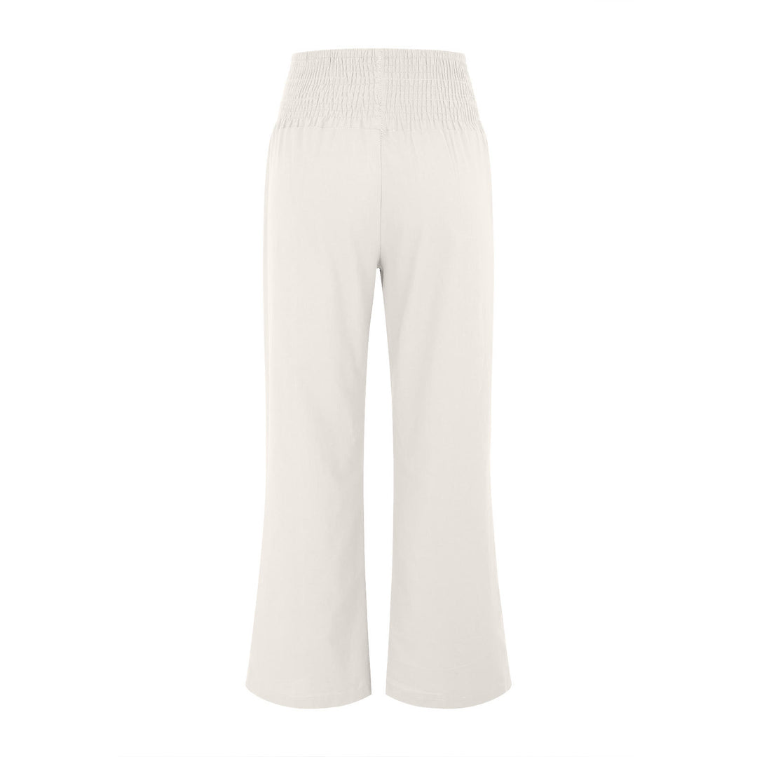 Olivenorma Plain Color Wide Leg High Waist Loose Fit Women's Lounge Pants with Pockets - image 10