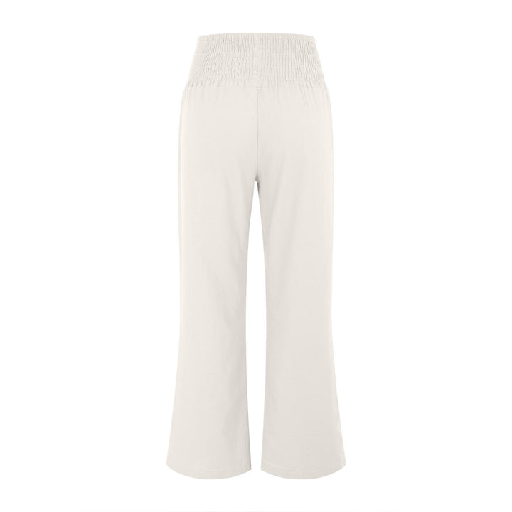 Olivenorma Plain Color Wide Leg High Waist Loose Fit Women's Lounge Pants with Pockets - image 10