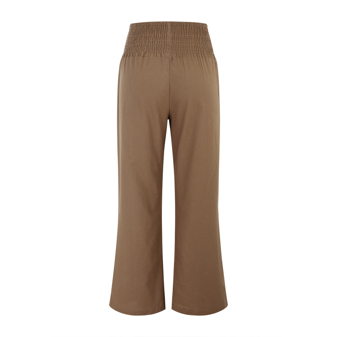 Olivenorma Plain Color Wide Leg High Waist Loose Fit Women's Lounge Pants with Pockets - image 27