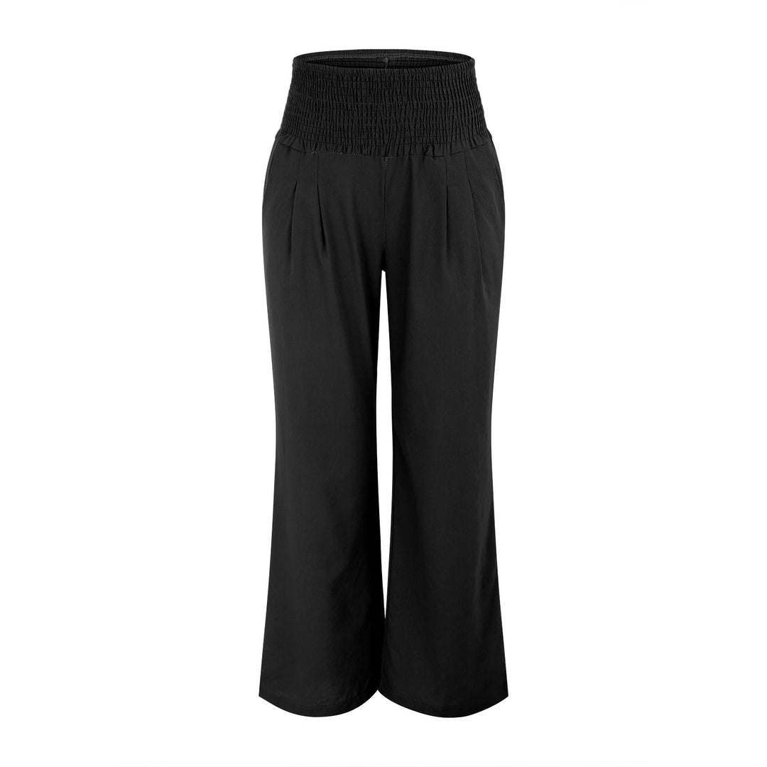 Olivenorma Plain Color Wide Leg High Waist Loose Fit Women's Lounge Pants with Pockets - image 14
