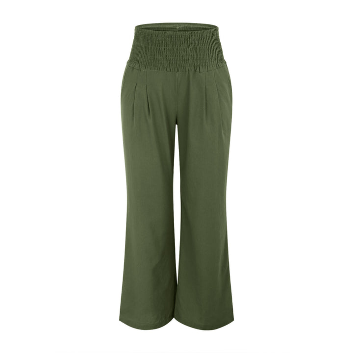 Olivenorma Plain Color Wide Leg High Waist Loose Fit Women's Lounge Pants with Pockets - image 24