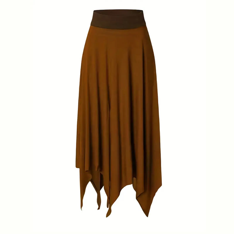 Olivenorma Boho Style Solid Drawstring Midi Split Skirt Dress - image 3