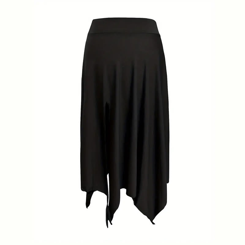 Olivenorma Boho Style Solid Drawstring Midi Split Skirt Dress - image 17