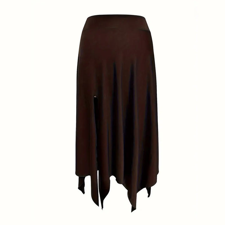 Olivenorma Boho Style Solid Drawstring Midi Split Skirt Dress - image 29