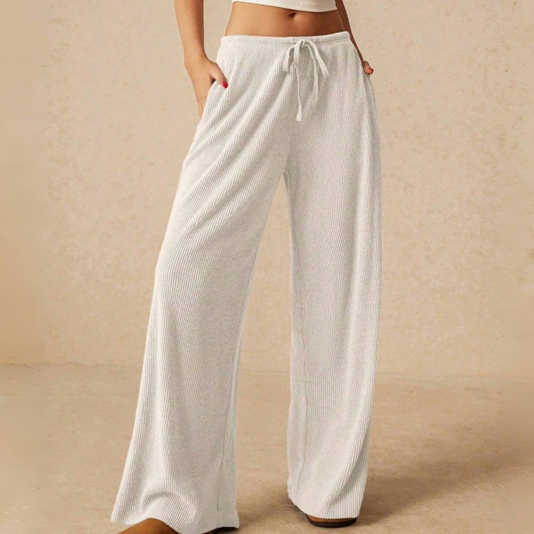 Olivenorma Plain Color Casual High Waist Pull On Elastic Women's Straight-Leg Pants - image 11