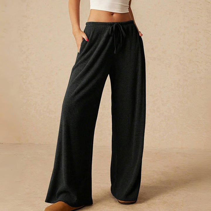 Olivenorma Plain Color Casual High Waist Pull On Elastic Women's Straight-Leg Pants - image 16