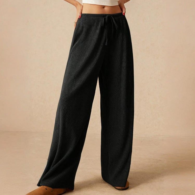 Olivenorma Plain Color Casual High Waist Pull On Elastic Women's Straight-Leg Pants - image 17