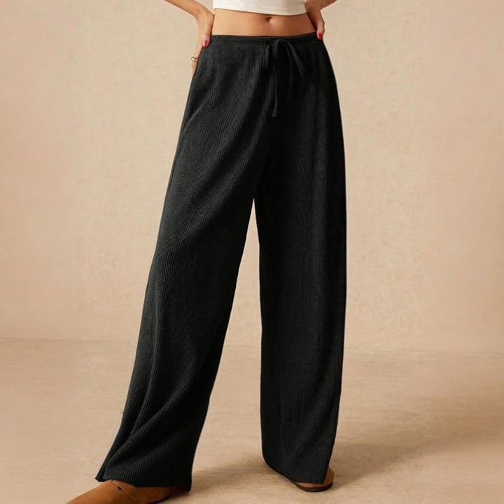Olivenorma Plain Color Casual High Waist Pull On Elastic Women's Straight-Leg Pants - image 17