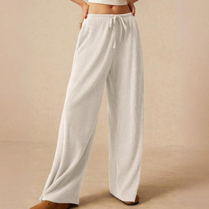 Olivenorma Plain Color Casual High Waist Pull On Elastic Women's Straight-Leg Pants - image 12