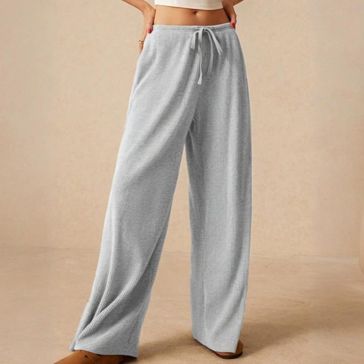 Olivenorma Plain Color Casual High Waist Pull On Elastic Women's Straight-Leg Pants - image 7