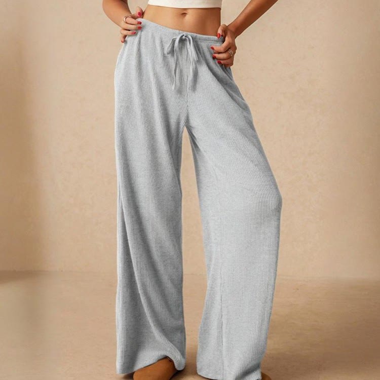 Olivenorma Plain Color Casual High Waist Pull On Elastic Women's Straight-Leg Pants - image 9