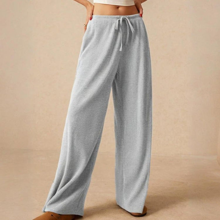 Olivenorma Plain Color Casual High Waist Pull On Elastic Women's Straight-Leg Pants - image 7